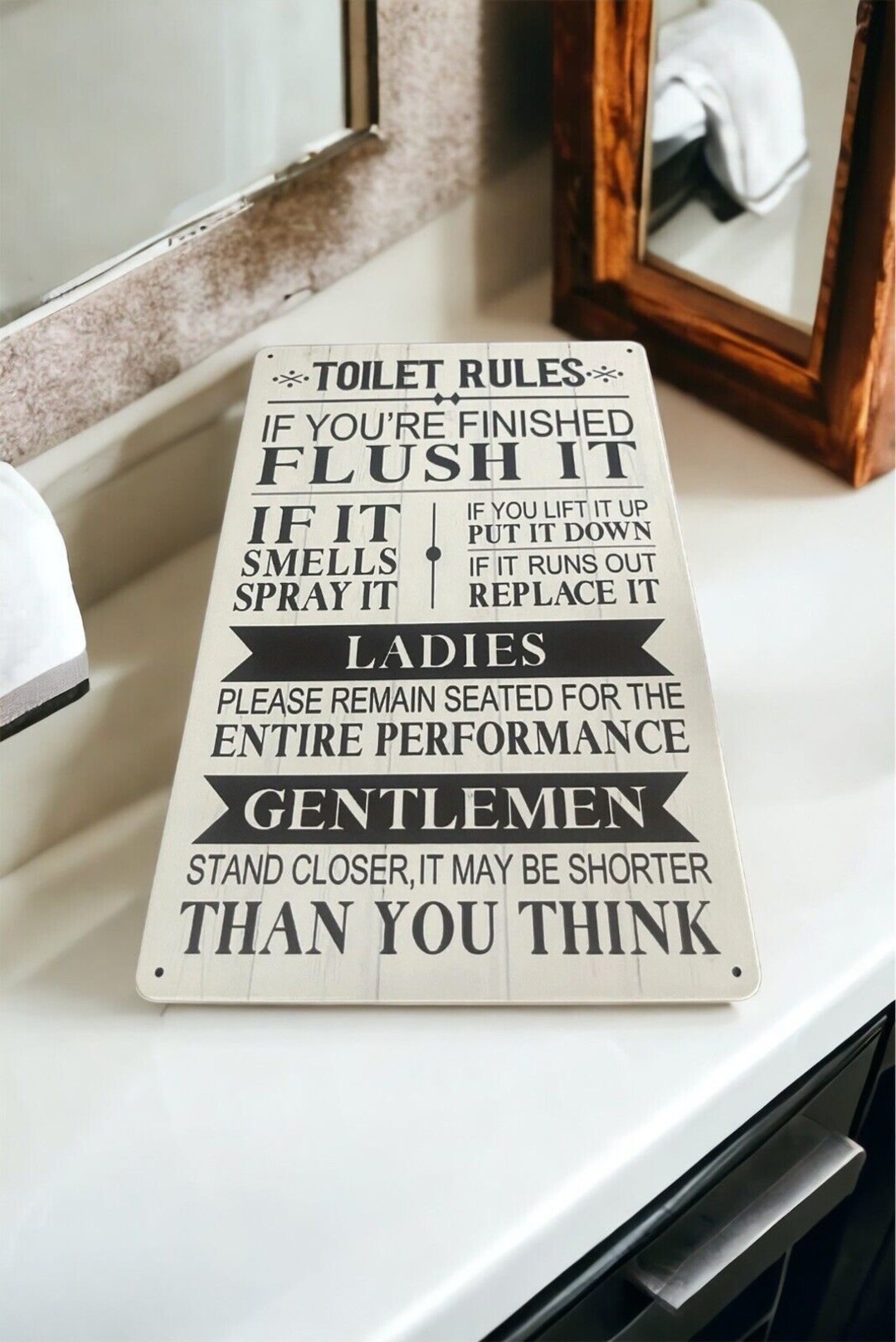 8x10 Metal Wall Art Rustic Funny Toilet Rules Sign - Etsy