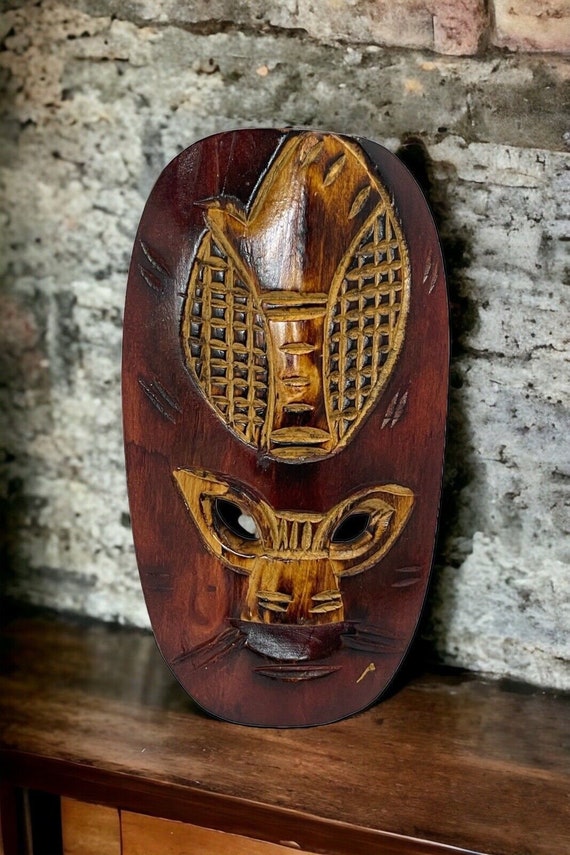 Hand Carved Wooden African Tribal Mask