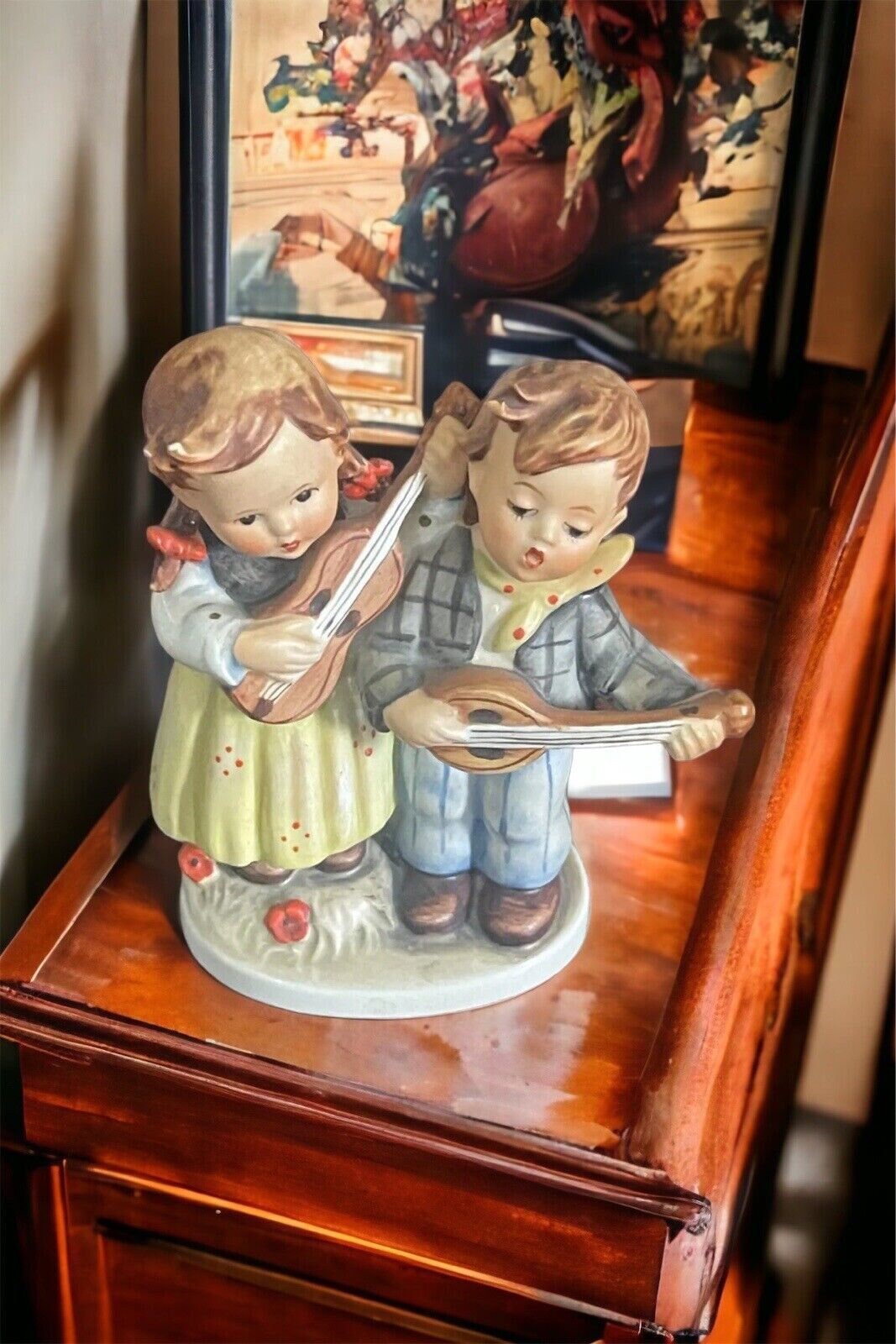 Happy Days" Goebel HUMMEL Figurine TMK5 150 2/0 Brother And Sister Singing!