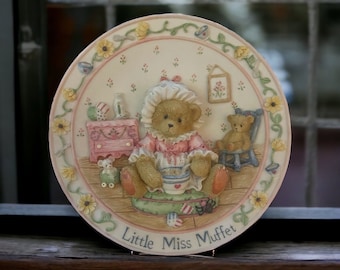 Cherished Teddies Nursery Rhymes Plate Collection Little Miss Muffet 145033