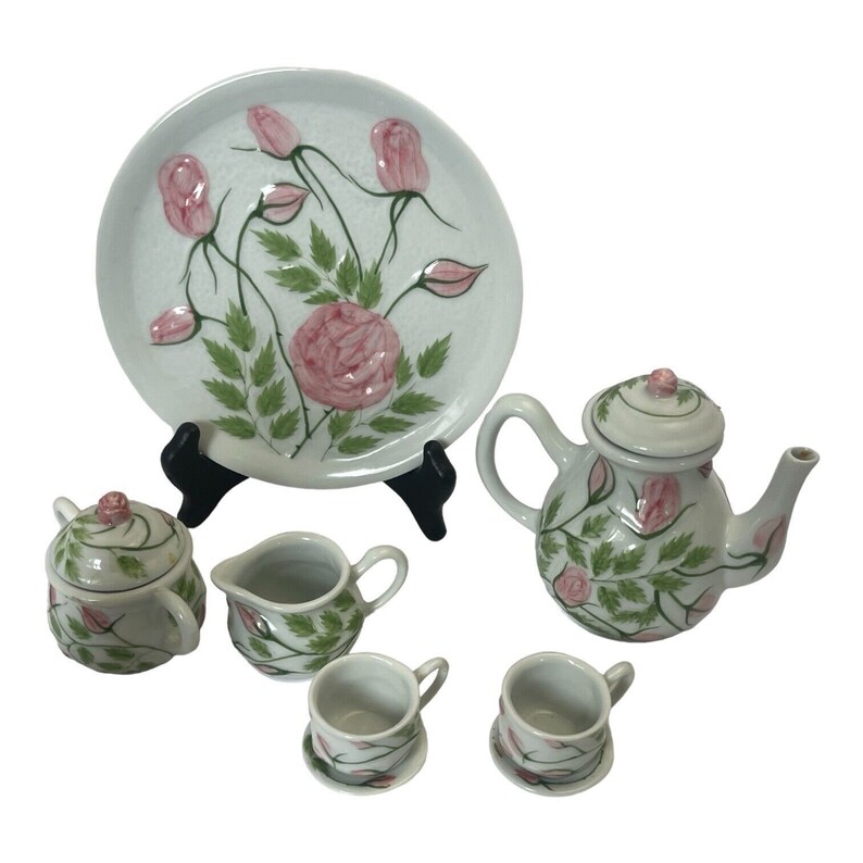 White & Pink 10 Pc Kids Mini Tea Set - Etsy