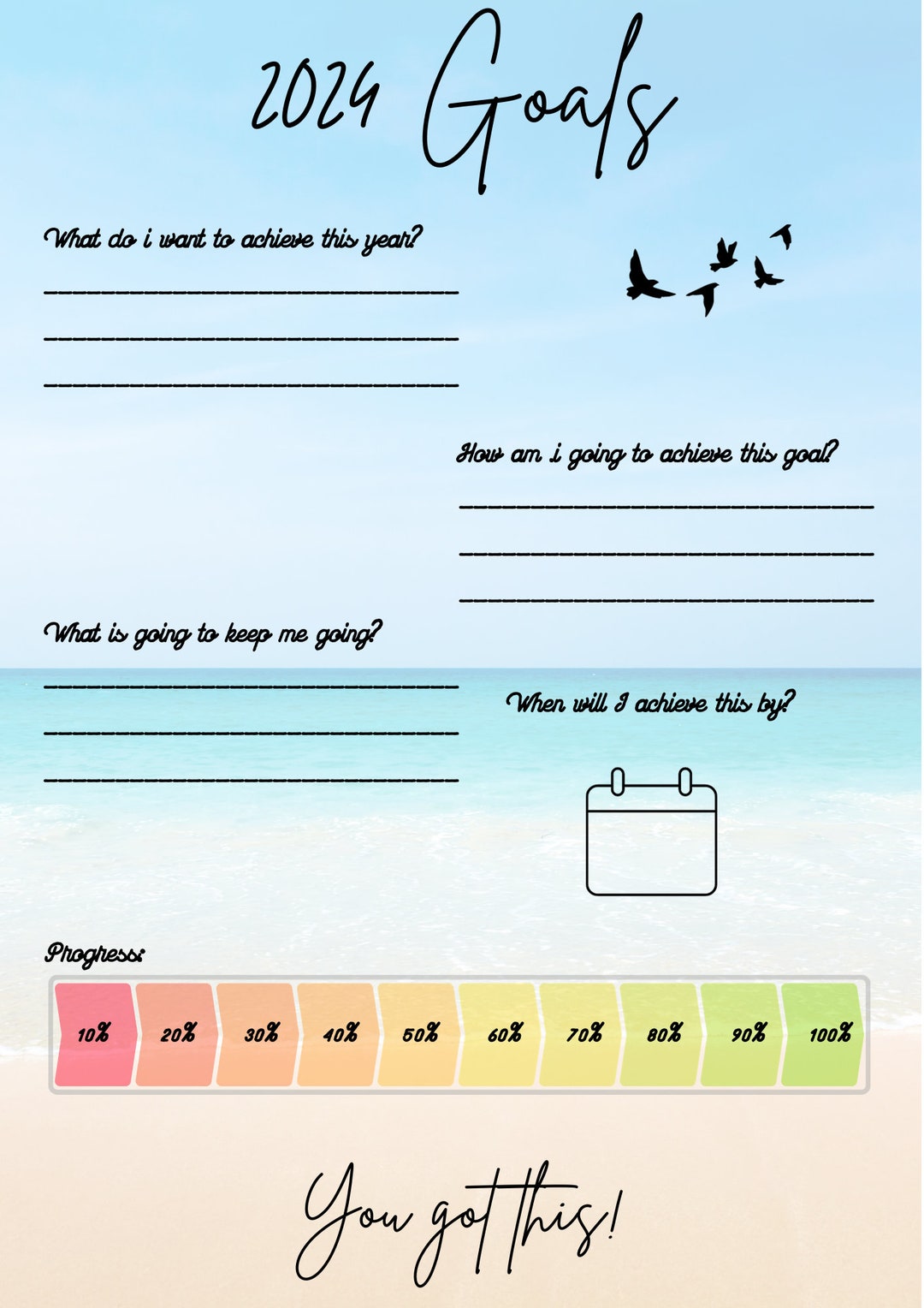 2024 Goal Setting Printable Etsy