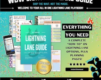 New Lightning Lane WDW Guide + Planner || Updated Genie Plus || Florida Theme Park Vacation Planner, Download + Print PDF Pages