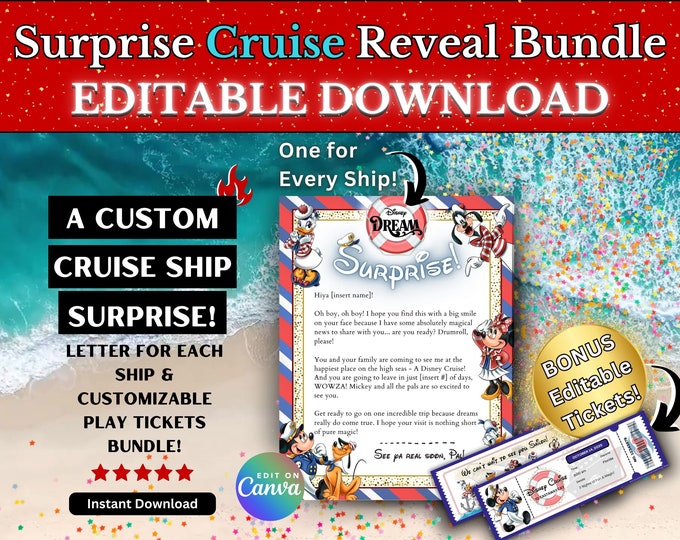 DCL Surprise Mickey Cruise Ticket, Custom Printable Boarding Pass - Etsy