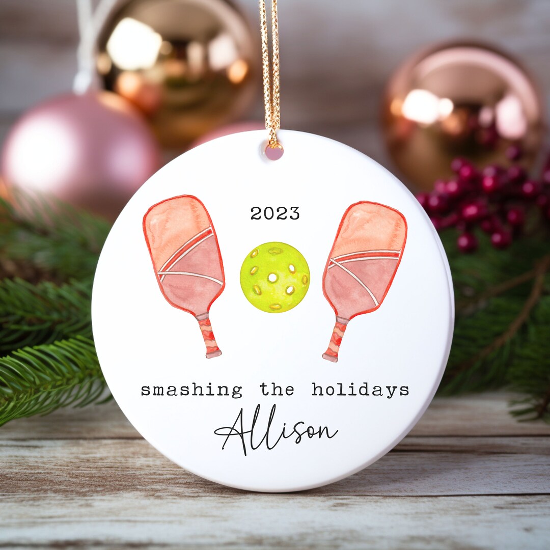 Personalized Pickleball Ornament, Custom Christmas Ornament for