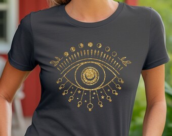 Ojo, Mal de Ojo, Camisa Boho, Camiseta de Manga Corta