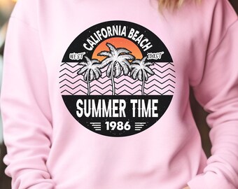 Retro, California, Beach, Summer, 80's, Unisex Heavy Blend™ Crewneck Sweatshirt