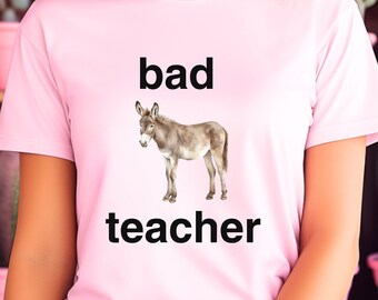 teacher, teacher gift, funny gift, bad ass teacher, thank you gift, Unisex Jersey Short Sleeve Tee