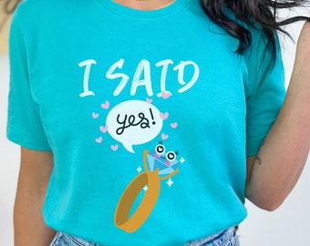 i said yes, bride to be, bride, wedding, engaged, love, newlywed, Unisex Jersey Short Sleeve Tee