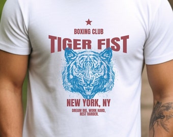 Boxing, Boxing Club, Tiger, Tiger fist, New York, Animals, cool shirt, sports, Unisex Jersey Short Sleeve Tee