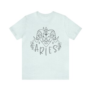 Aries, Camiseta Aries, Camisa del Horóscopo, Camisa de Astrología, Camiseta de Manga Corta Jersey imagen 2
