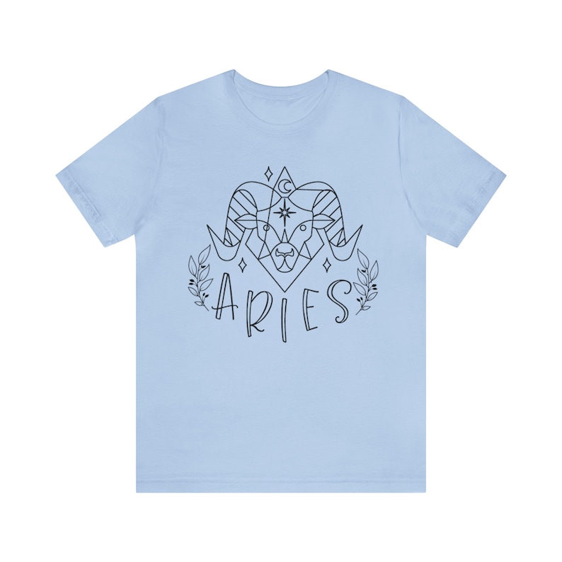 Aries, Camiseta Aries, Camisa del Horóscopo, Camisa de Astrología, Camiseta de Manga Corta Jersey imagen 5