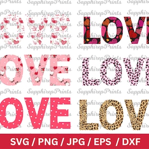 Liebes-Svg-Png-Bundle, Valentinstag-Liebes-Svg-Bundle, Liebeswort-Svg, Valentin-Liebestext-Svg, Leopardenmuster-Liebesbrief-Svg, digitaler Download