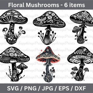 Mushrooms Svg Bundle, Mushroom Silhouette, Mushroom Png, Mushroom Clipart, Mushroom Mug Svg, Mushroom Shirt Svg, Fungi Clipart
