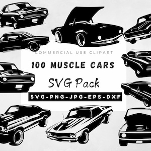 Classic Car SVG Bundle, Vintage Car Svg, Muscle Car Svg, Race Car Svg, Classic Vintage Hot Rod Car Svg, Car Silhouette Svg, Car Clipart