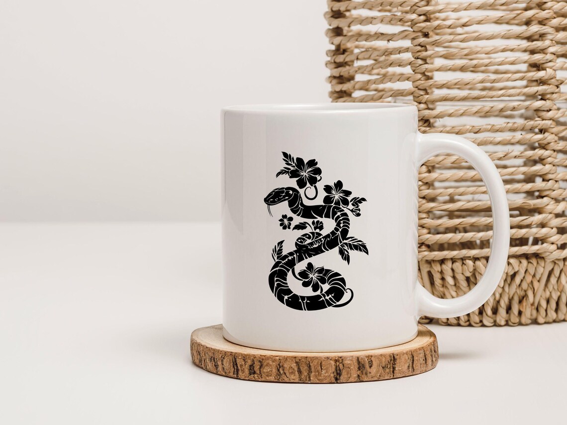 Snakes and Roses Svg, Flower Snake Svg, Snake Floral Png, Vector Snake ...