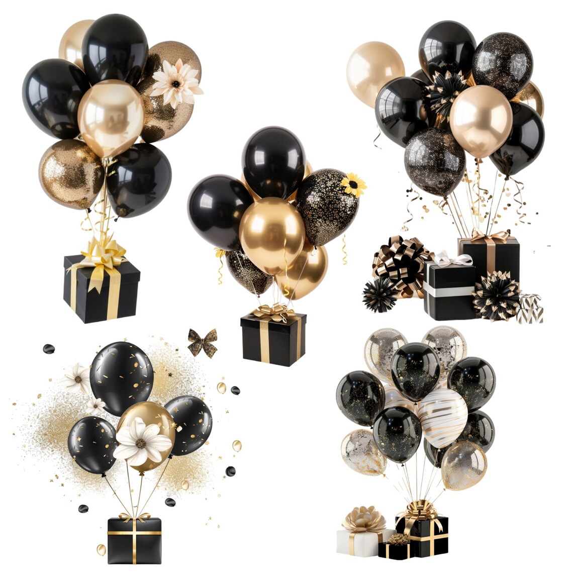 Happy Retirement Hintergrund – 183x109 Cm, Schwarz-Gold Mit Glitzer – Fotohintergrund Für Partys