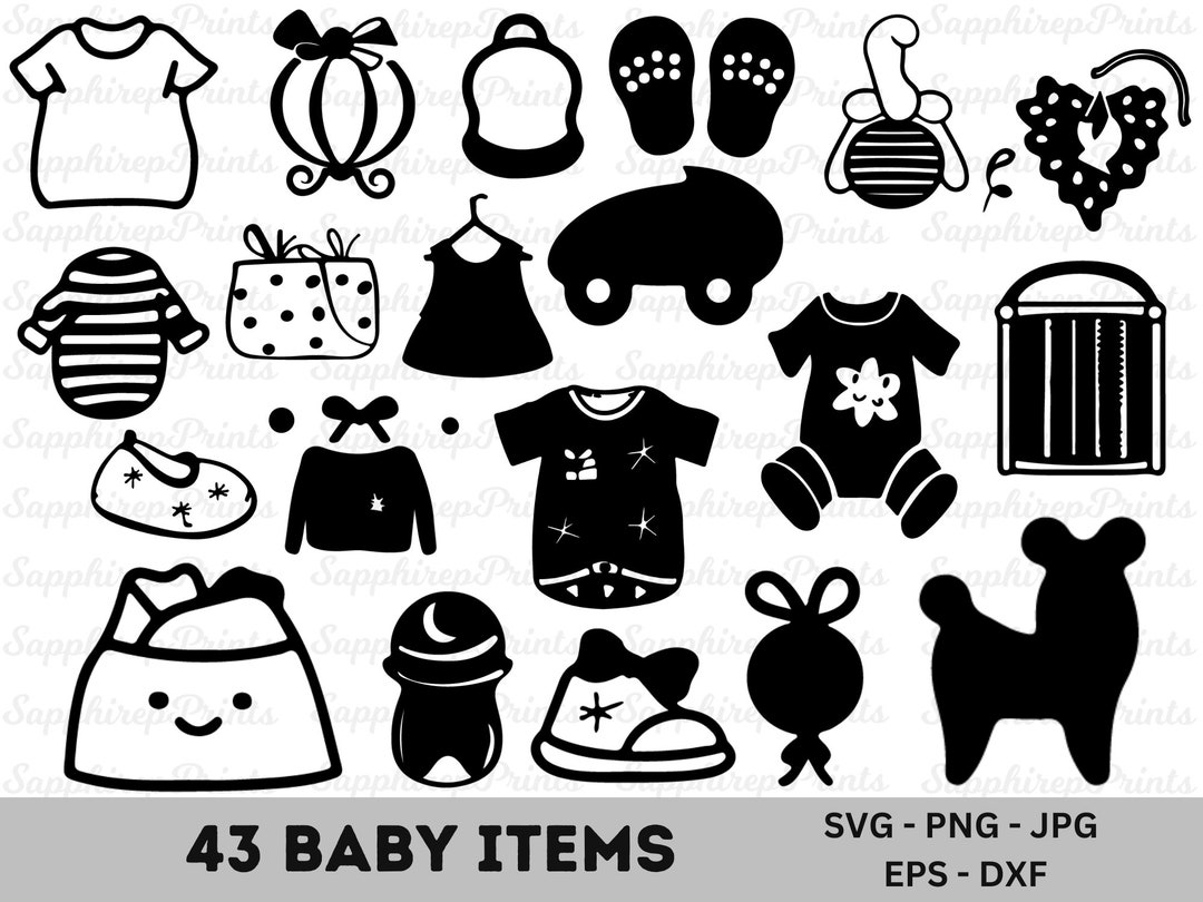 Baby Svg Bundle 43 Items, Baby Shower Svg, Newborn Svg Bundle, Baby