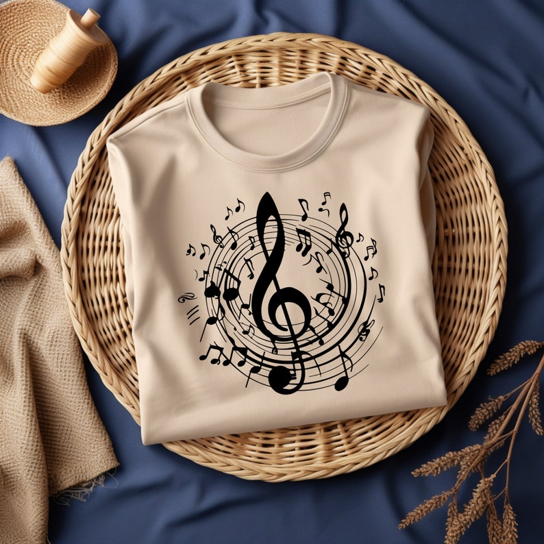 Minimalist and decorative music note clipart for engraving, vinyl, and print designs