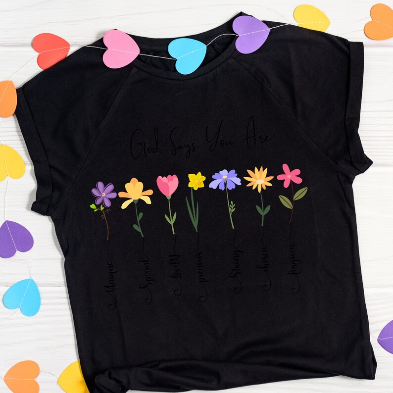 God Says You Are Png Digital Download, Floral Bible Quotes Png Svg ...