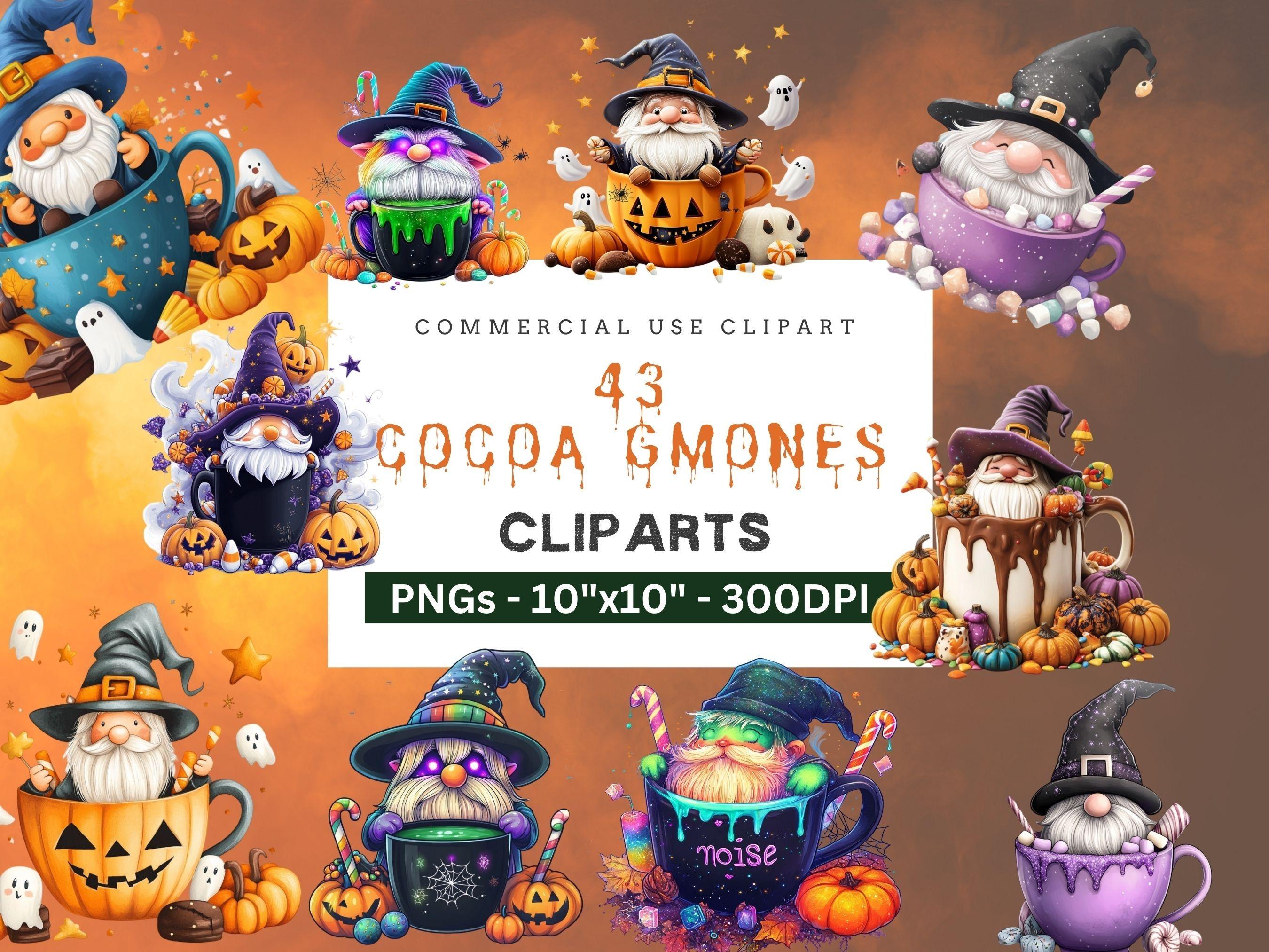 Halloween Clipart Mega Bundle, Pumpkins Clipart, Cocoa Gnomes Clipart ...