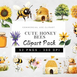 Honingbij clipartbundel, aquarel honingbij png, hommel png, zoet als honing clipart, bijen clipart, bijenkorf png, inrichting kinderkamer