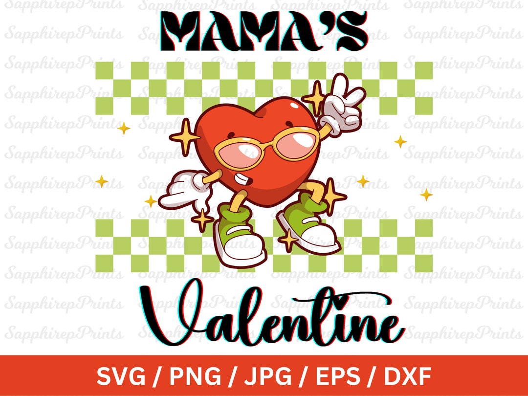 Mama's Valentine Svg Png, Svg, Kids Valentine Svg, Retro Valentine Png ...