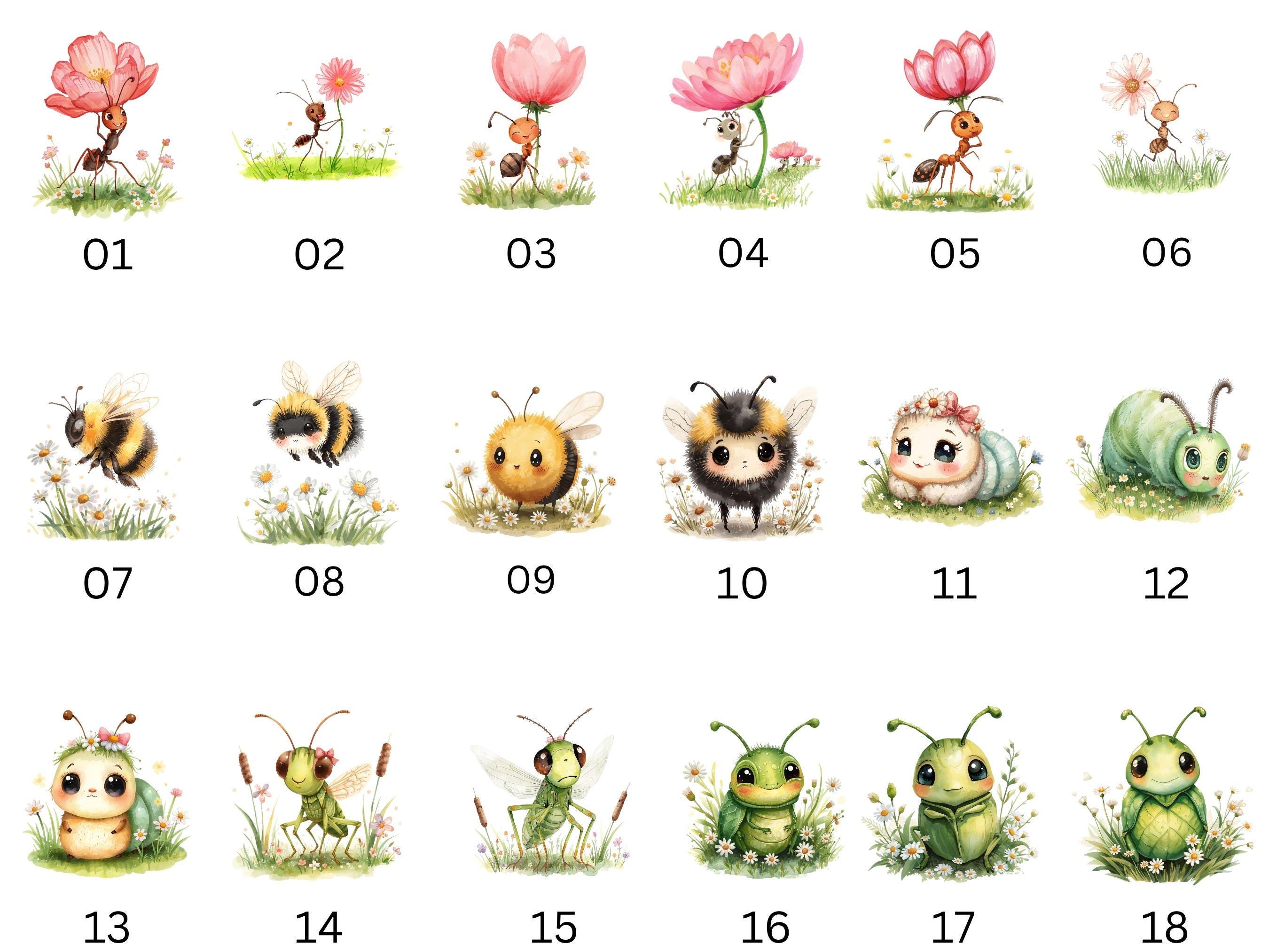 Spring Bugs Clipart Bundle | PNG Transparent | Watercolor Insects and ...