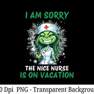 Het spijt me dat de aardige verpleegster op vakantie is png, verpleegkundige clipart, verpleegkundige kerst png, verpleegkundige leven png, groene verpleegkundige png, kerstcadeau voor verpleegkundigen