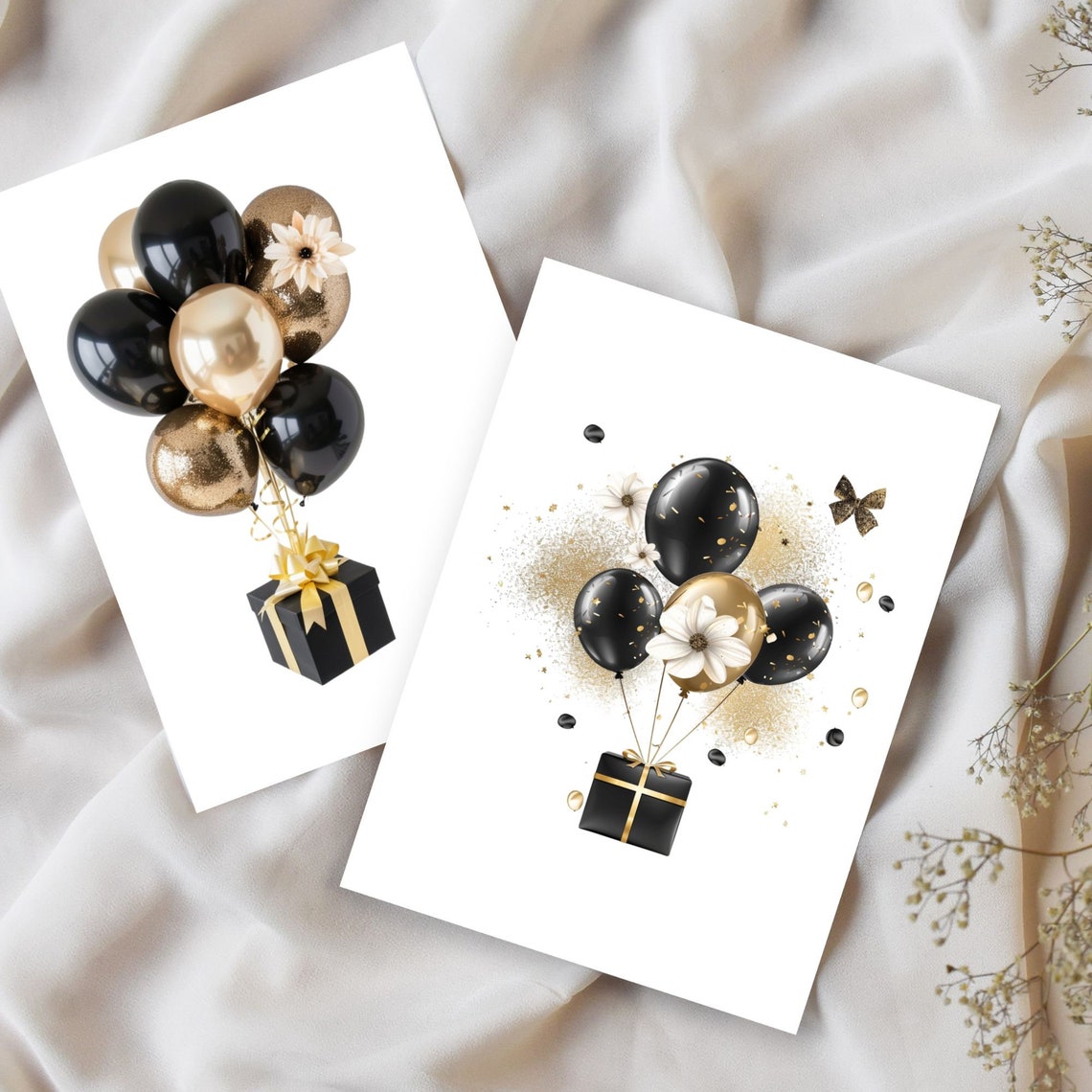 Happy Retirement Hintergrund – 183x109 Cm, Schwarz-Gold Mit Glitzer – Fotohintergrund Für Partys