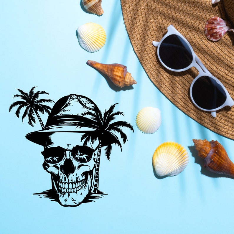 Beach Skeleton Svg, Beach Life Svg, Summer Vibes Svg, Summer Skull Svg ...