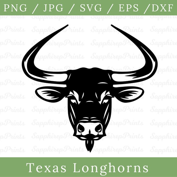 Texas Longhorn Svg, Longhorn SVG, Longhorn PNG, Texas Longhorn Svg, Texas Longhorn Head Svg, Longhorn Clipart, Digital Download