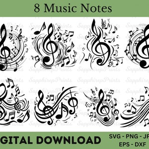 Musical Notes Svg Bundle, Musical Notes Clipart, Music Notes Svg, Music Notes Vector, Music Notes Png, Musical notes svg files for Cricut