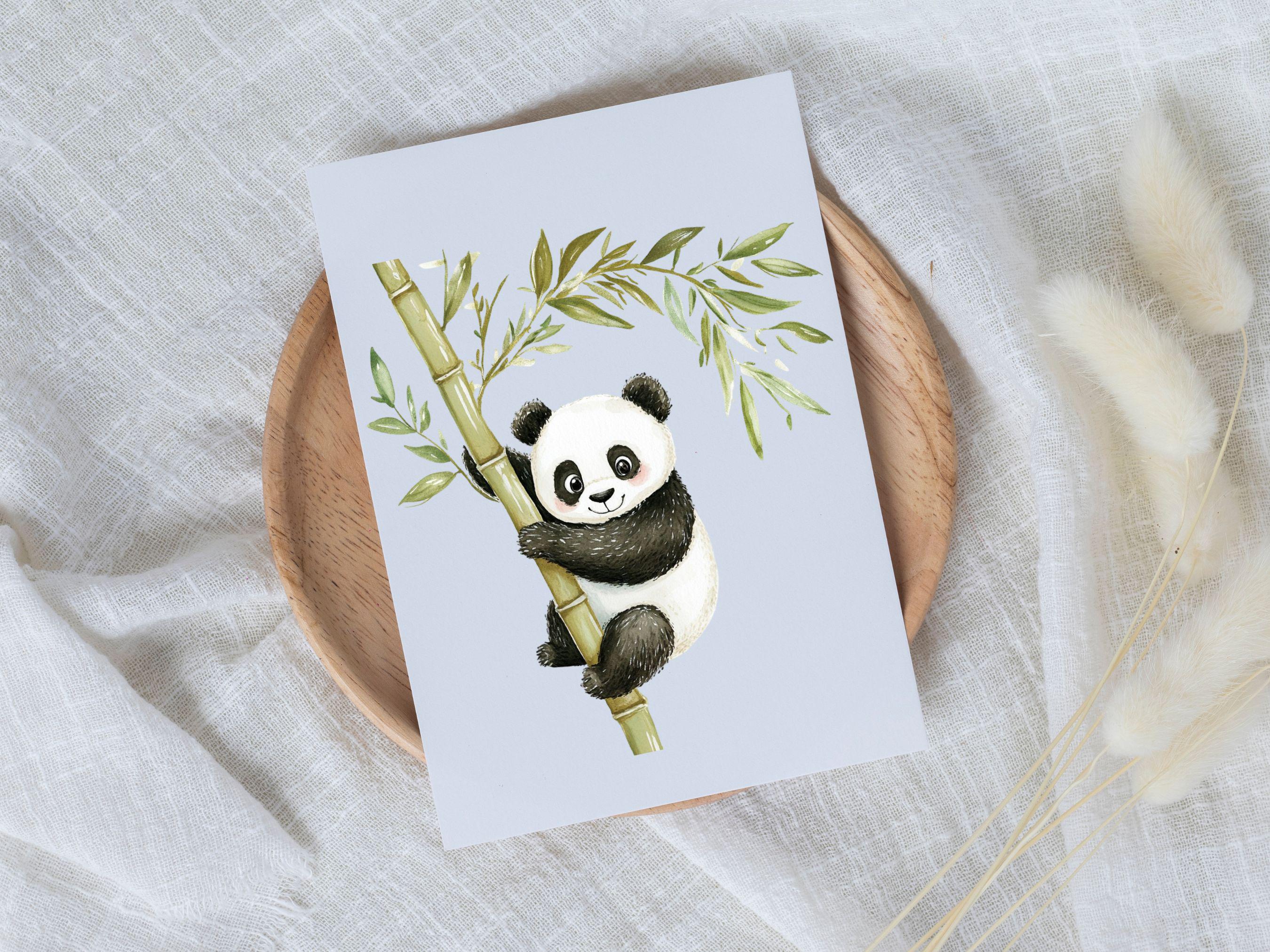 Watercolor Panda Clipart Bundle | Cute Panda PNG | Panda Bamboo ...