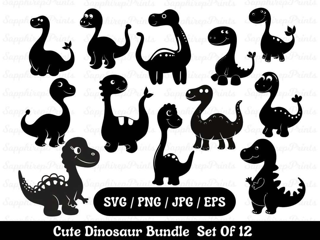 Cute Dinosaur Svg Bundle, Dinosaur Svg for Cricut, Kids Dinosaur Svg