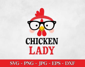 Crazy Chicken Lady Svg Png, Chicken Lover Png, Farms Chicken Sublimation,Funny Crazy Chicken Png, Chicken Head With Glasses Svg, Chicken Png