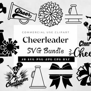 Cheerleader Svg Bundle, Cheer Mom Svg, Cheer Dad Svg, Pom Pom Svg, Cheer Shirt Design, Cheer Silhouette, Cheerleader Svg, Cheer Cut File