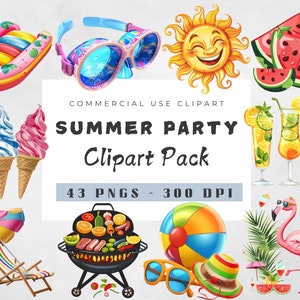 Clipart de fiesta de verano PNG, paquete de imágenes prediseñadas de fiesta en la piscina, imágenes prediseñadas de fiesta en la playa, imágenes prediseñadas de ambiente veraniego, imágenes prediseñadas de vacaciones, imágenes prediseñadas tropicales