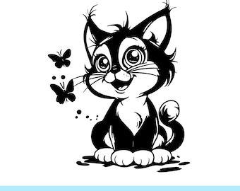 Adorable Kitten SVG, Kitten PNG, Cute Cat Clipart for DIY Projects, Kawaii kitten illustration, Scrapbooking cat clipart, Playful kitten Svg