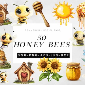 Honingbij SVG bundel, aquarel honingbij Svg, hommel Svg, Sweet as Honey Clipart, Bee Svg, honing Svg, Bee Hive Svg, decor van de kwekerij