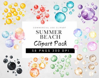 Watercolor Bubble Clipart Bundle, Pastel Bubble & Foam Clipart, Soapy Bubbles Png, Gentle Foam Art for Baby Events, Stationer, Printables