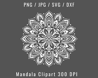Mandala Svg Png, Mandala Svg-bestand voor Cricut, bloemen Mandala Svg, Mandala Artwork Png, Mandala digitale download, Mandala silhouet Svg