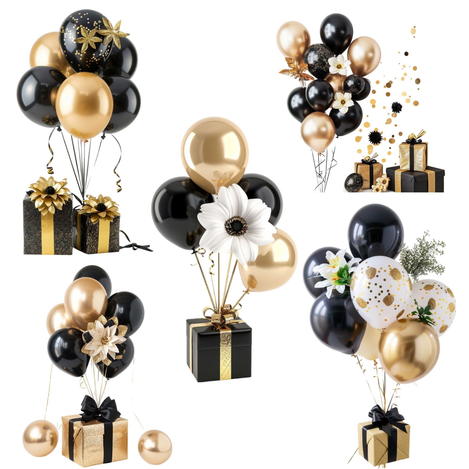 Happy Retirement Hintergrund – 183x109 Cm, Schwarz-Gold Mit Glitzer – Fotohintergrund Für Partys