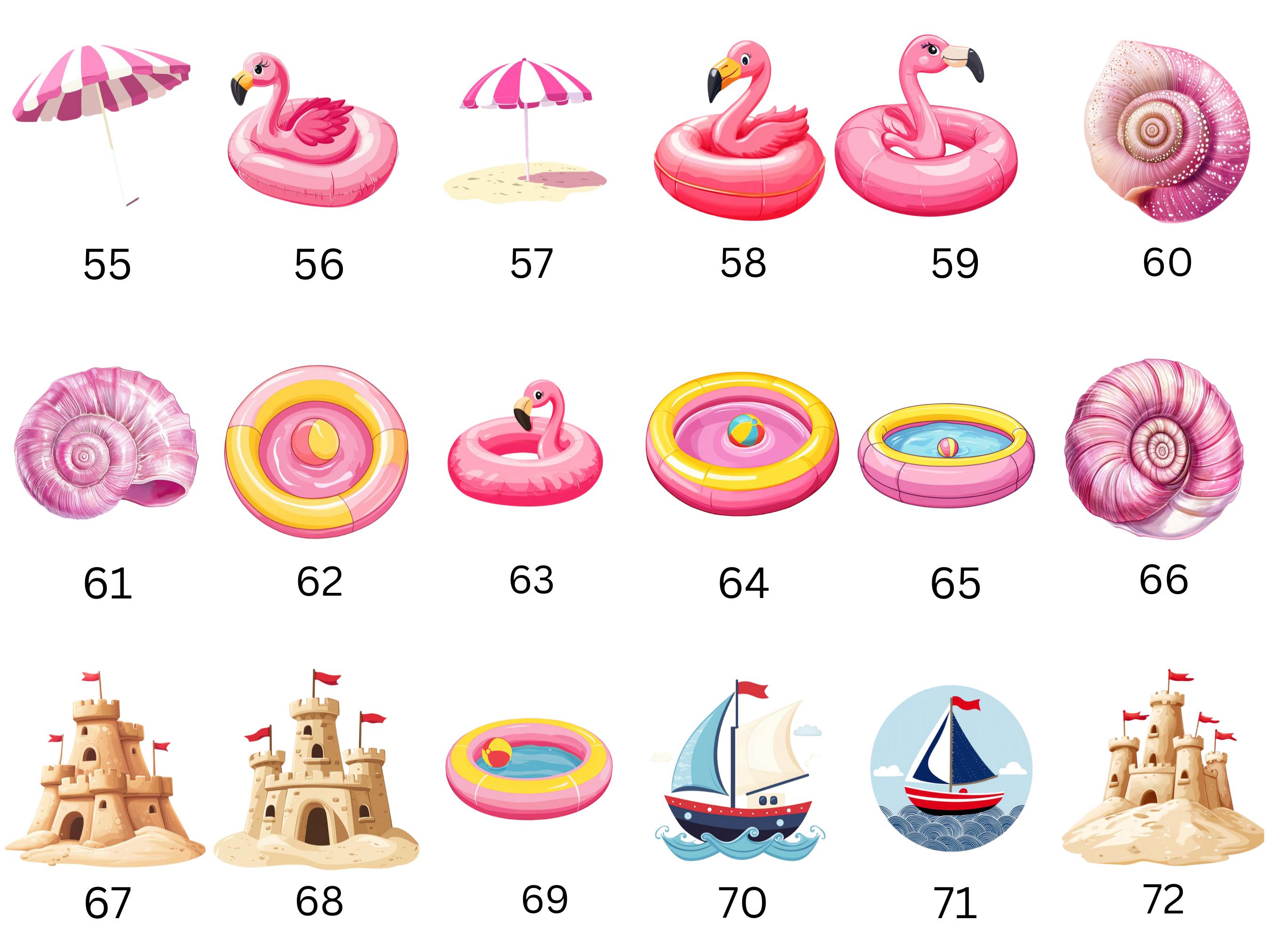 Summer Pool Party Clipart Bundle – Tropical Vacation Graphics, Beach ...