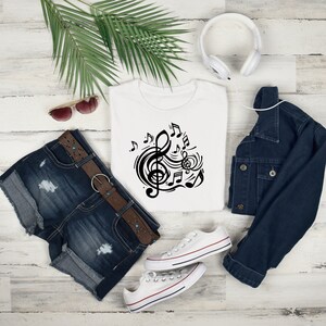 Stylish musical notes PNG and SVG for graphic design, crafting, and personal use.