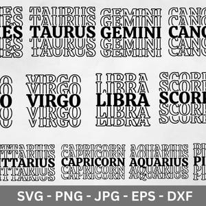 Zodiac Signs Svg Bundle, Astrology Signs Svg, Horoscope Svg, Constellation Signs svg, Positive Zodiac shirt Svg, Zodiac Sign Svg, Zodiac Png