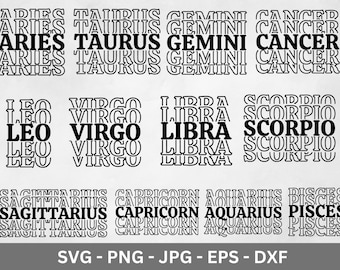 Zodiac Signs Svg Bundle, Astrology Signs Svg, Horoscope Svg, Constellation Signs svg, Positive Zodiac shirt Svg, Zodiac Sign Svg, Zodiac Png