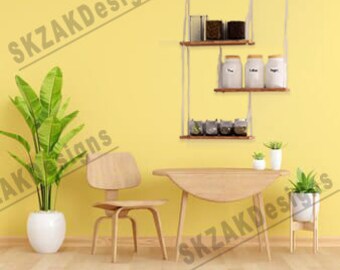 3 Tier Rope Hanging Wall Shelves | Kitchen Shelves | Bathroom Shelves | Storage Shelves | Modern Shelves | Plant Shelves | Livingroom Shelf