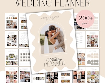 Easy Stress-Free Time Saving Wedding Planner Template Printable Canva Wedding Planning Checklist Editable Unique Wedding Binder