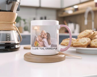 Personalized Photo Coffee Mug, Custom Birthday Gift for Mom